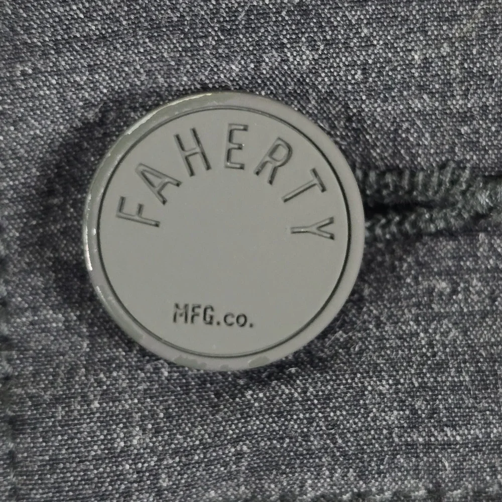 Faherty All Day Shorts Gray Mens 38 Performance Stretch Drawstring‎ **Flaw